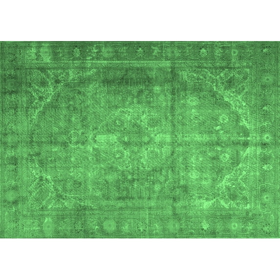 Ahgly Company Indoor Rectangle Persian Emerald Green Traditional Area Rugs, 8' x 10'