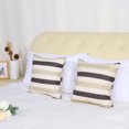 thumbnail image 3 of PiccoCasa 2Pcs Decorative Throw Pillow Covers Striped Cushion Cases, Black and Beige 18"x18", 3 of 7