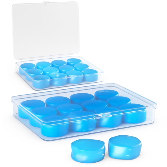 12 Pairs (24 pcs) of Soft Moldable Silicone Earplugs for Kids, Adult, Sleep, Swim - Wax - SNR 27dB