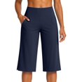 thumbnail image 6 of Dressy Capri Pants for Women Stretch High Waisted Crop Work Pants Summer Casual Capris Slacks Yoga Trousers Dress Pant Navy XXL, 6 of 7