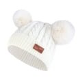 thumbnail image 1 of Minnieouse Bufanda Bebé Invierno Cálido Kit Beanie Cap Elasticidad Protector Térmico Clima Frío Suministros de Calor Sellado Versátil Sombreros bola de color blanco, 1 of 6