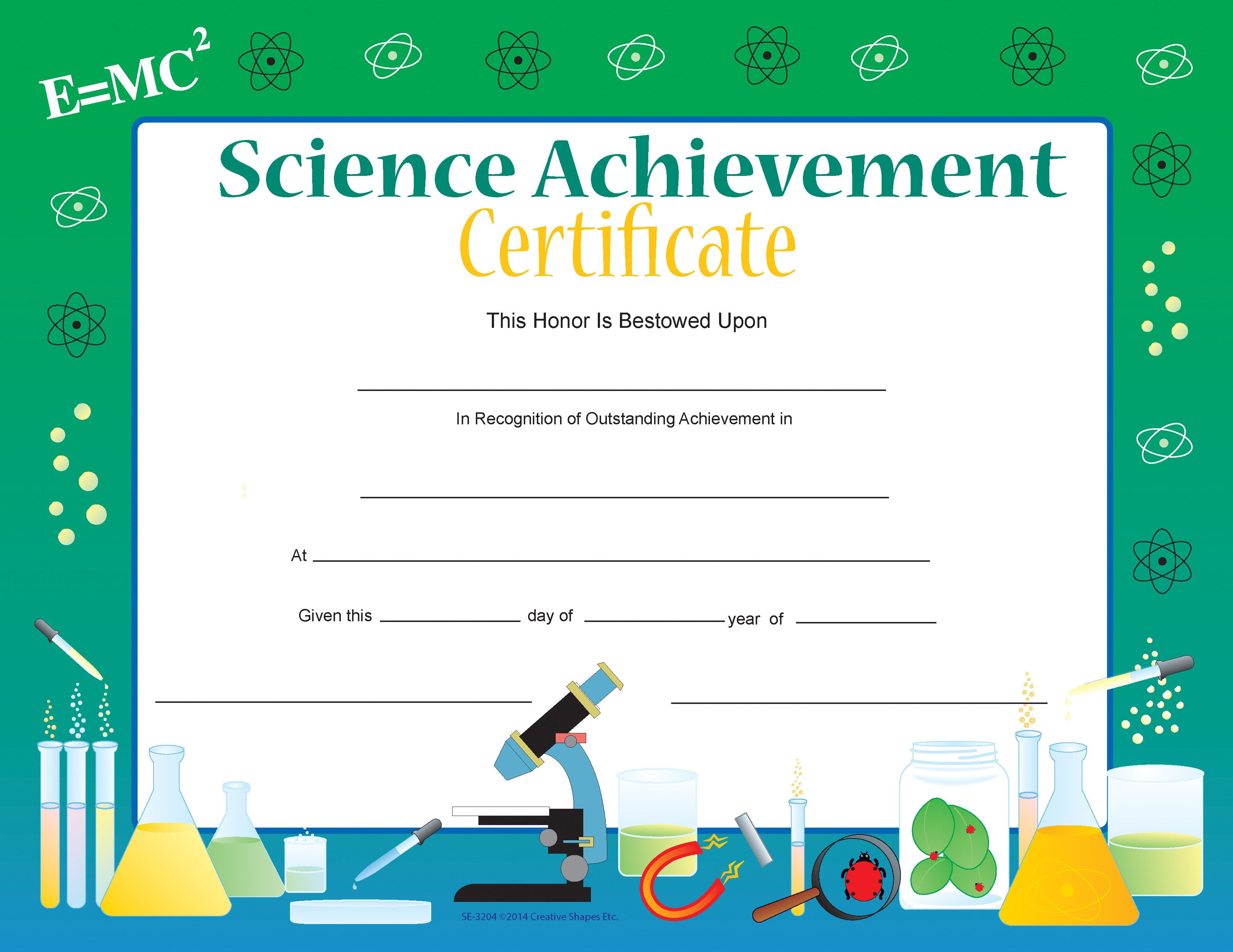 Recognition Certificate - Science Achievement
