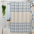 thumbnail image 3 of Shower Curtains for Bathroom-36"x72",Minimalist Blue Checkered Waterproof Bath Curtain Grommet Shower Curtain Set with Hooks, 3 of 9