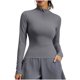 thumbnail image 1 of Tops de Cuello Alto para las Mujeres Respirable Running Fitness Yoga Top de Manga Larga, Pantalones Cortos Y Set Superior para las Mujeres Que Coinciden con Ropa Deportiva, 1 of 8