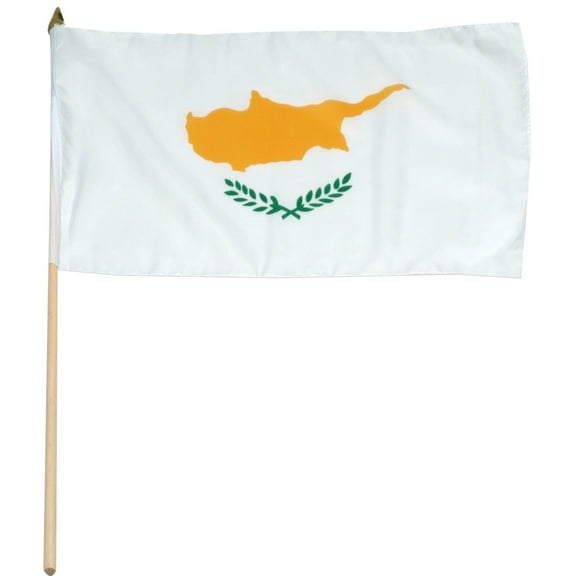 Cyprus 12" x 18" Mounted Flag