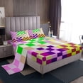 thumbnail image 1 of Erosebridal Gradient Grid Bed Sheets Set Full Size,Checkered Buffalo Bedding Full Size,Geometry Room Decorative,Breathable,4pcs, 1 of 7