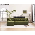 thumbnail image 3 of Modern Chesterfield Convertible Chaise Sectional Sofa 104.7"/Green, 3 of 26
