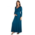 thumbnail image 4 of 24seven Comfort Apparel V-Neck Long Sleeve Maternity Maxi Dress, 4 of 4