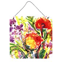 Carolines Treasures 6042DS66 Flower Wall or Door Hanging Prints 6x6 multicolor