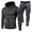 Grey, variant on TBWNWG Men's Winter Sports Polka Print Zipper Hoodie and Pant Suit Set for Comfort,Size XL