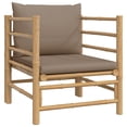 thumbnail image 6 of vidaXL 7 Piece Patio Lounge Set with Taupe Cushions Bamboo, 6 of 9