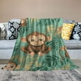 thumbnail image 2 of SHERONV Wild Cute Animals Monkey Throw Blanket, Flannel Fleece Bed Blanket, Super Soft Cozy Fuzzy Plush Blankets for Couch Sofa Office Traveling Kids Bedroom Adults Living Room All Season 40x50in, 2 of 6