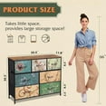 thumbnail image 3 of 7 Drawer Dresser TV Stand, Dressers for Bedroom, Fabric Storage Tower, Hallway, Entryway, Closets, Sturdy Steel Frame, Wood Top, Easy Pull Handle, White, 3 of 8