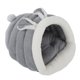 thumbnail image 4 of Orejas de conejo, perrera para gatos y perros, lavable a máquina, semicerrada, esponja elástica alta, zapatillas redondas, perrera para mascotas, color gris, 4 of 5