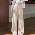 thumbnail image 7 of Kaemgyyd Women's Striped Pajama Pants Lounge Wide Leg High Waist Pj Bottoms with Pockets Drawstring Comfy Sleepwear, 7 of 7
