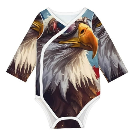 

Disketp Bald Eagle Pilot Baby Onesies Unisex-Baby Baby Long Sleeve Bodysuit Bodysuits Boys & Girls-6 Months