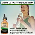 thumbnail image 5 of USDA Organic Vitamin D3 + K2 (MK-7) Sublingual Liquid Drops with MCT Oil | Peppermint Flavor | Helps Support Strong Bones and Healthy Heart, Boost Immune System, 5 of 7