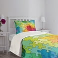 thumbnail image 5 of Ambesonne Abstract Quilted Bedspread Set 2 Pcs, Colored Hobby Game, Twin Size, Multicolor, 5 of 6