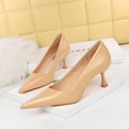 thumbnail image 3 of Zapatos de tacón alto versátiles de estilo primaveral y otoñal para mujer, zapatos de boda sencillos y clásicos de piel lacada brillante a la moda, 3 of 5