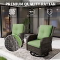 thumbnail image 4 of MeetLeisure 1 PCS Outdoor Swivel Rocker Patio Chair, Wicker Furniture with High Back, Deep Seating, Wide Armrest, Thick Cushions for Deck Porch, Green, 4 of 11