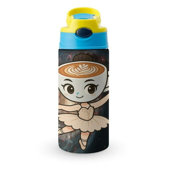 Ballerina Cappuccina Water Bottle with Straw Vacuum Insulated Stainless Steel Reusable Proof Water Cup Sports Insulated Kettle