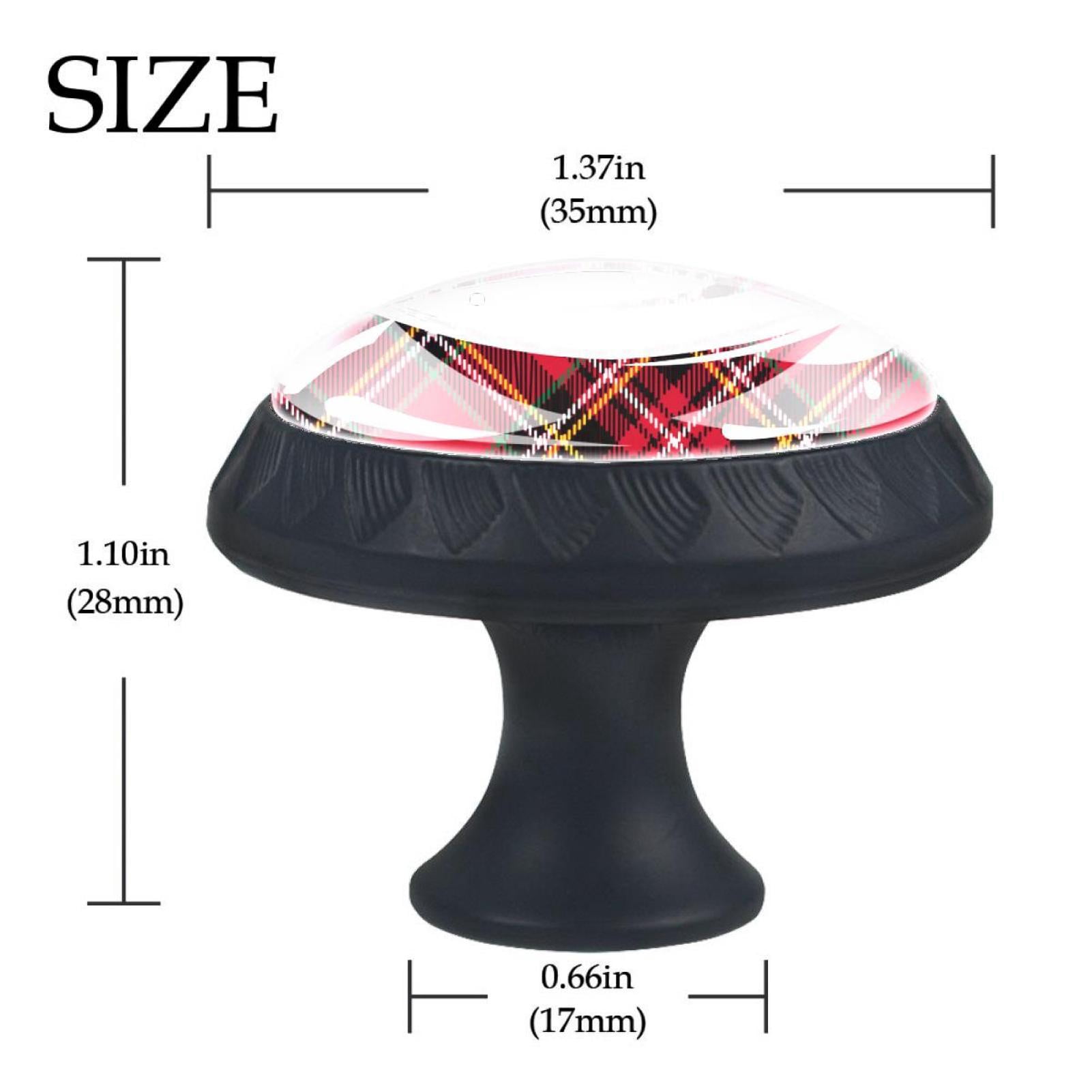 4 Pcs Classical Tartanplaid Knobs for Kitchen Cabinet Cupboard Dresser Bookcase Drawer Pulls Handles Round Home Decor