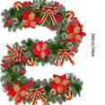 thumbnail image 3 of 106in Pre-Lit Christmas Garland with Poinsettia & Plaid Bows - Lighted Artificial Pine Garland with Pinecones, Berries & Remote Control, Festive Decor for Mantle, Stairs, Door & Holiday Displays, 3 of 6