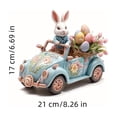 thumbnail image 3 of Easter Bunny Figurine, Driving White Statue Tabletop Ornament - Easter Decor for Home Garden Dining Room Mantle, Festival Gift, 3 of 4