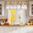 thumbnail image 2 of Autumn Orange Valances for Windows, 54 x 18in, Green Eucalyptus Leaves Sunflower Thanksgiving Rod Pocket Kitchen Valance Curtain Light Filtering Window Treatments for Living Room Bedroom, 1 Panel, 2 of 7