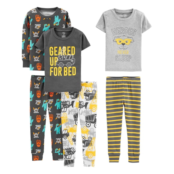 Conjunto de pijama Simple Joys by Carter's Boys 4T, 6 piezas, algodón