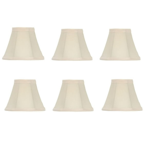 Set of Six Chandelier Shades 6" Eggshell Silk Mini Shades Lamp Shade