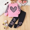 thumbnail image 2 of UngA Toddler Girl Clothes Sets, 2Pcs Cute Fall Winter Outfit for Little Girls, Long Sleeve Top & Pants 6-7 Years,Pink, 2 of 7