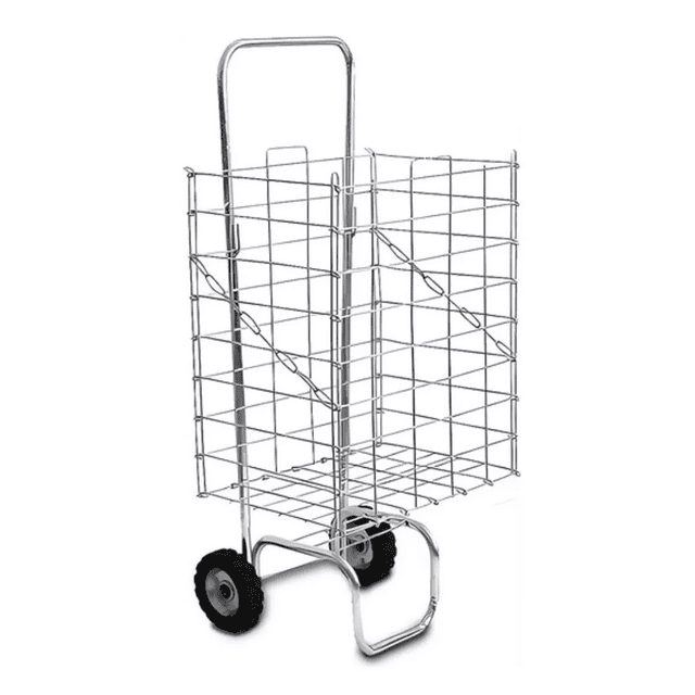 Carrito de Mandado Canastilla Plegable Llanta Reforzada, plata
