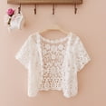thumbnail image 2 of Uooqdmx Cropped Summer Cardigan, Lace Cardigan, Cropped Crochet Cardigan, Cotton Shrug, Lightweight Cardigans for Women, White A, 2 of 3