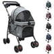 thumbnail image 1 of Carriola para Mascotas Cochecito para Perros y Gatos Pequeños - Medianos Ligera y Plegable con Freno Bandeja Portavasos - Gris, 1 of 6