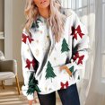 thumbnail image 3 of Uootdi Christmas Hoodies for Women Gift Fleece Christmas Classic Print Long Sleeve Sweatshirt Baggy Drawstring Pullover Winte r Warm Sweaters with Pocket, 3 of 7