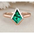 thumbnail image 4 of Elegant Kite-Cut Lab-Created Emerald Bezel Set Solitaire Engagement Ring in 925 Sterling Silver – Timeless Design, Exceptional Craftsmanship, Hypoallergenic Comfort, 4 of 4