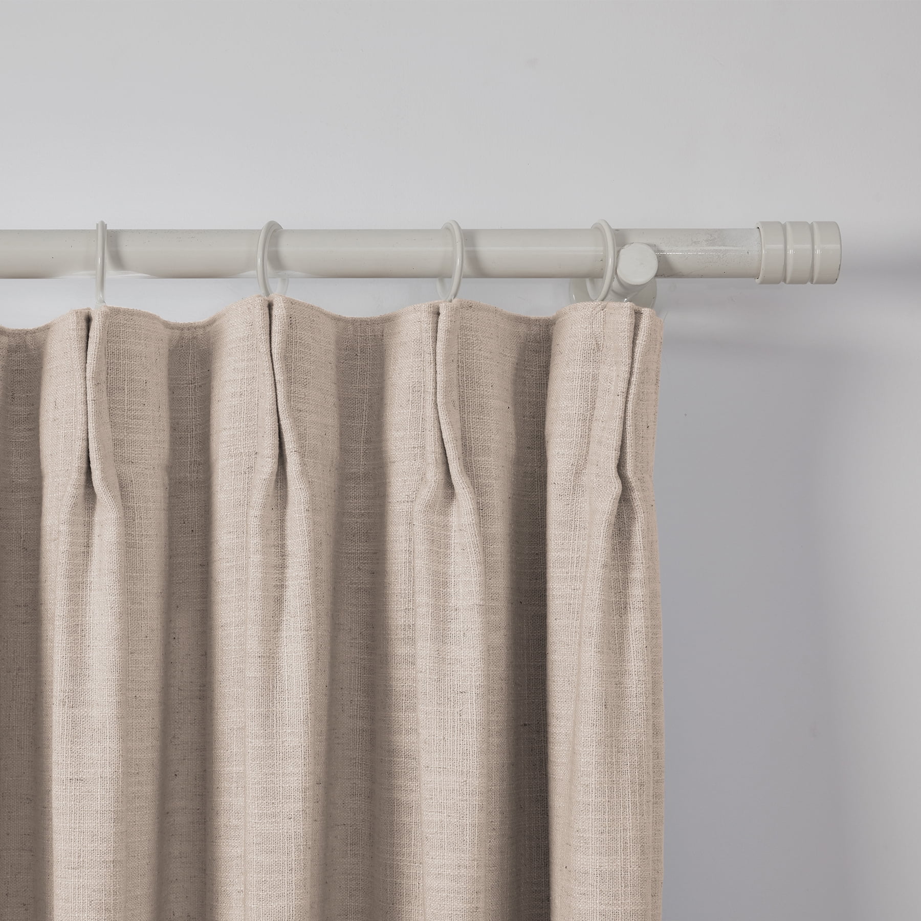 TWOPAGES Blackout Curtain 42 W X 84 L Inches Pinch Pleat Drape Linen Blend Window Treatment for Bedroom, 1 Panel, Tapioca
