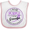 thumbnail image 3 of Inktastic I Wear Purple for My Grandpa Pancreatic Cancer Awareness Boys or Girls Baby Bib, 3 of 4