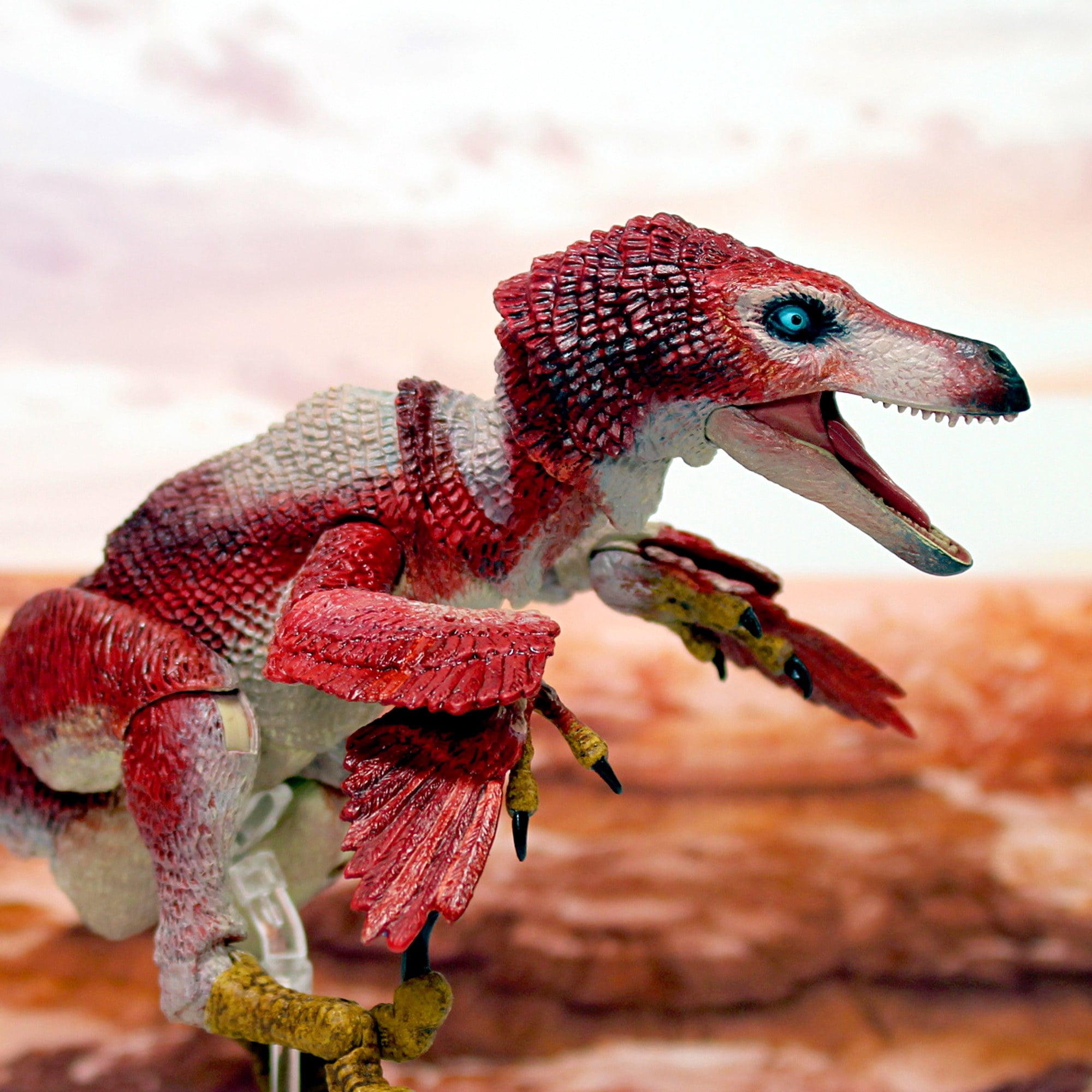 Beasts Of The Mesozoic: Velociraptor Osmolskae Version 2 Red - 1/6 Scale Dinosaur Action Figure -12" Articulated Collectible Miniature, Hand-Painted
