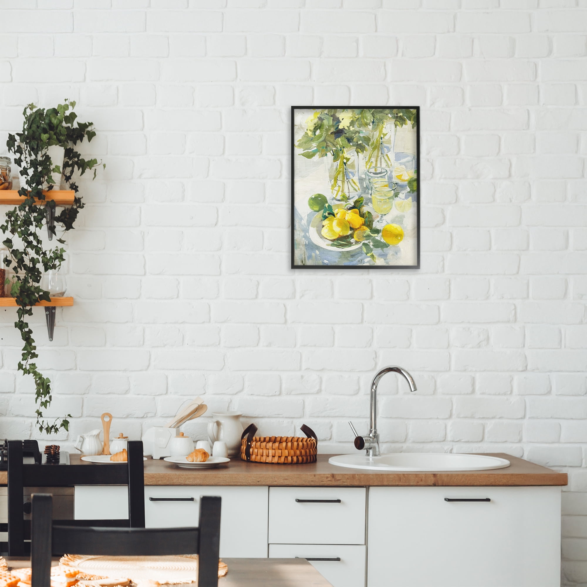 Stupell Industries Fresh Kitchen Lemons Spread Black Framed Giclee Art, design by Annabelle Hall