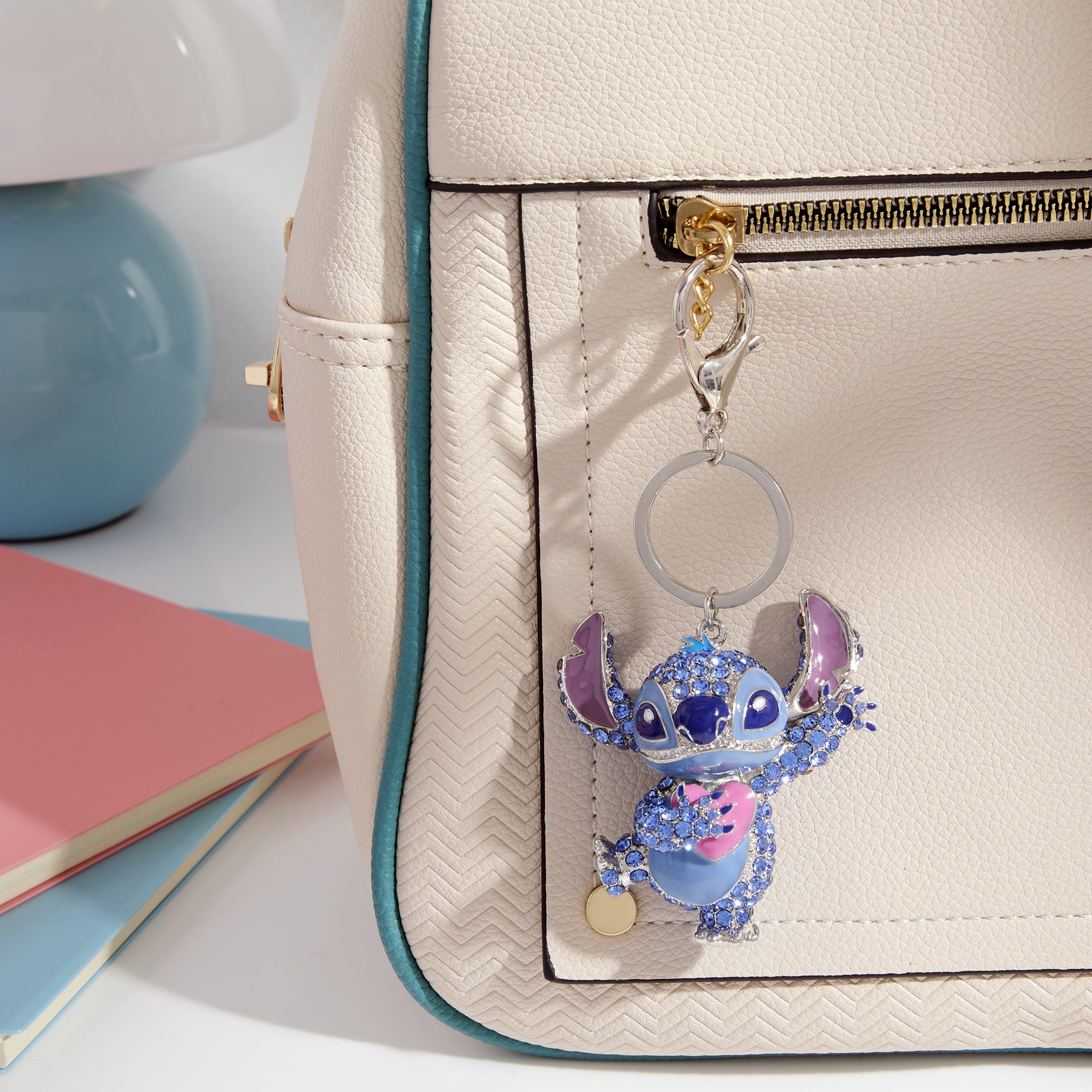 Disney Stitch Crystal Pavé Bag Charm Keychain – Officially Licensed