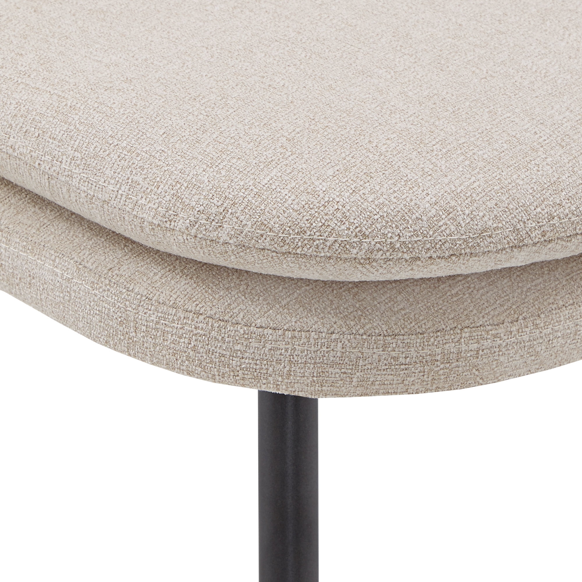 Weston Home Aurthur Upholstered Dining Chairs, Set of 2, Beige Chenille Fabric, Black Legs