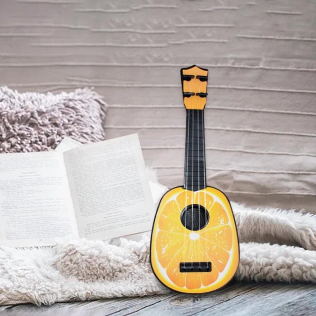 Juguete de guitarra ukelele, juguetes de ukelele para , con ajustables Juguetes de ukelele educativos fáciles de sostener, para regalos , naranja Baoblaze Juguetes de ukelele