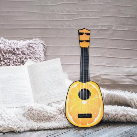 Ukulele Guitar Toy 4 String Small Guitar Toys for Birthday Gifts Girls Kids Orange