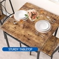 thumbnail image 3 of Dining Table Set for 2, 3 Piece Kitchen Table Set with 2 Chairs, Metal Frame, Square Kitchen Table Set for Small Space, Apartment, Dining Room, 3 of 7
