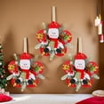 thumbnail image 4 of chaungfeng Large Snowman Ornaments, 11inch Snowman Figurine Hanging Decorations with Flower-Shaped Back Panel, Berries and Pine Needles for Holiday Xmas Door Wall Tree Decor, 4 of 6
