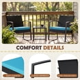 thumbnail image 2 of Homall Patio Furniture Set Outdoor Rocker All Weather PP Rocking Chair with Cushion Set of 3, Blue, 2 of 7