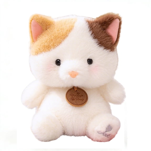 Twfbrm Stuffed Animals Toys, 6" Cute Fluffy Cat Plushie with Comfy Fabric and Stuffing, Ultra-Soft Plush Animal Dolls Bedtime Companions Early Education Toddler Toy for Boys and Girls