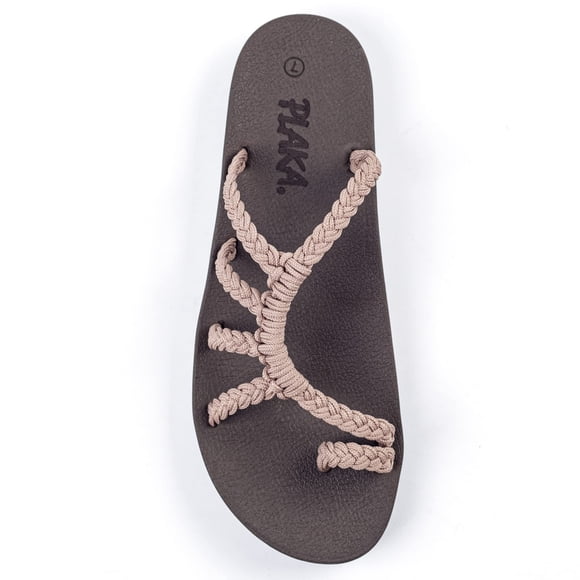 Sandalias tipo flip flop Plaka Relief para mujer, con soporte de arco, rojas, talla 8